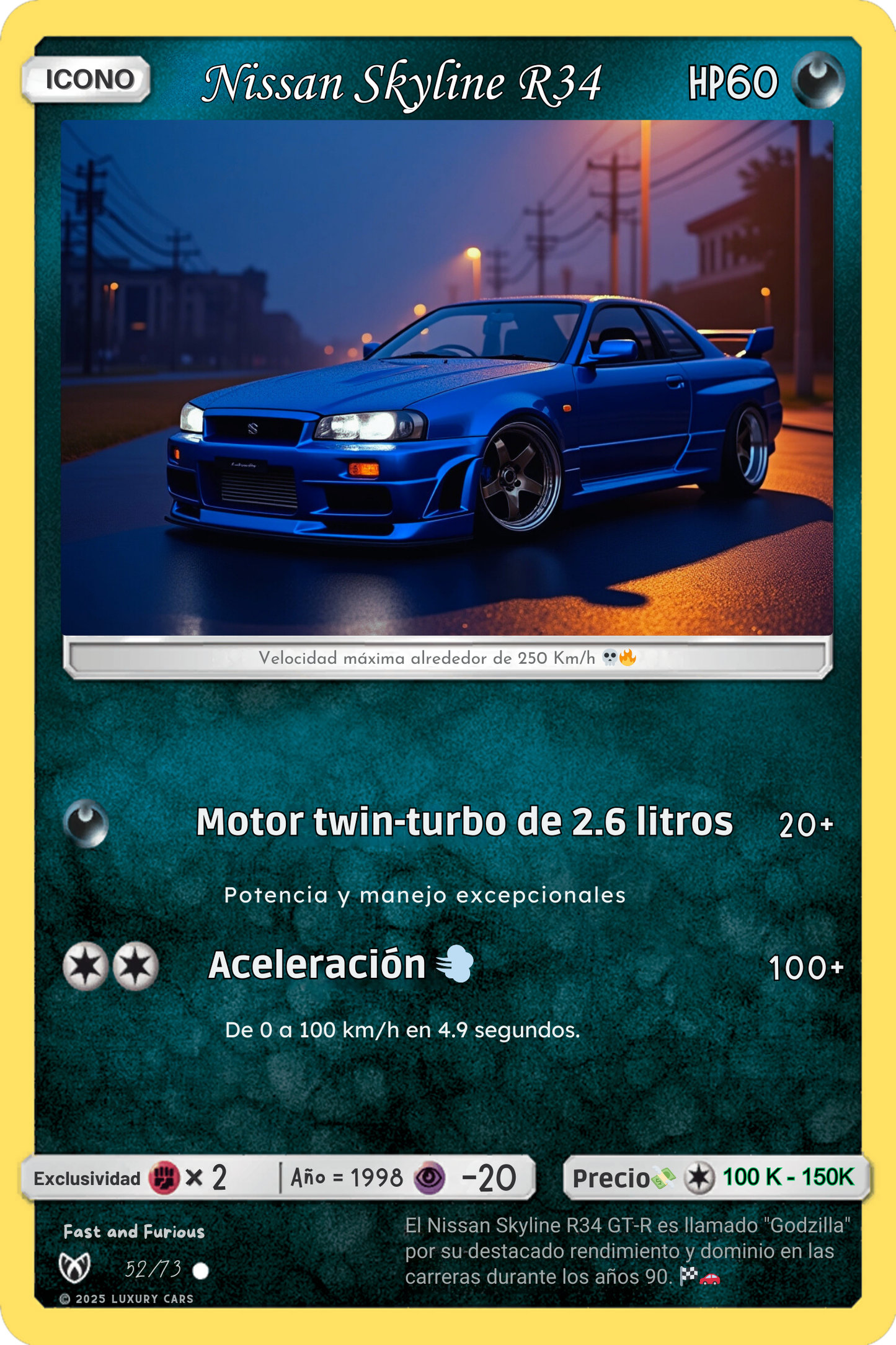 Lienzo de cartas de coche personalizadas